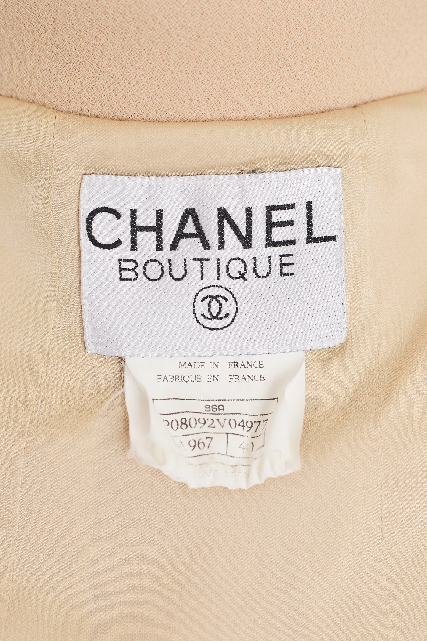 Chanel Vintage Beige Wool Skirt Suit Set