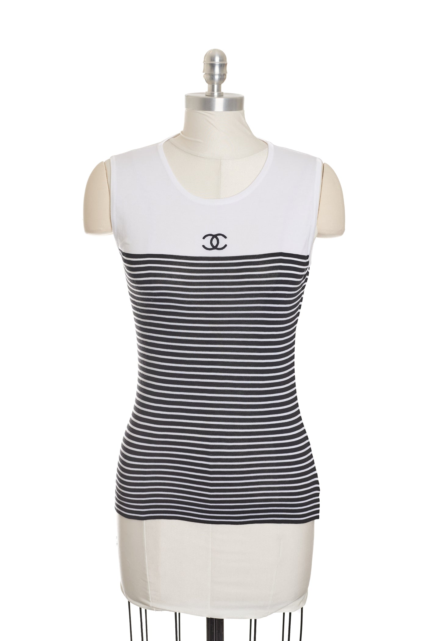 Chanel Vintage Sleeveless Stripe Top