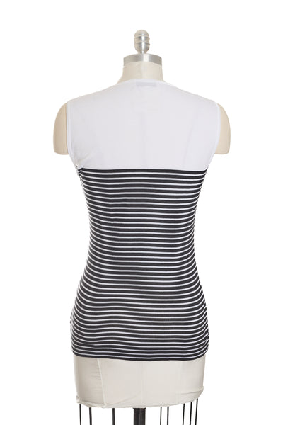 Chanel Vintage Sleeveless Stripe Top