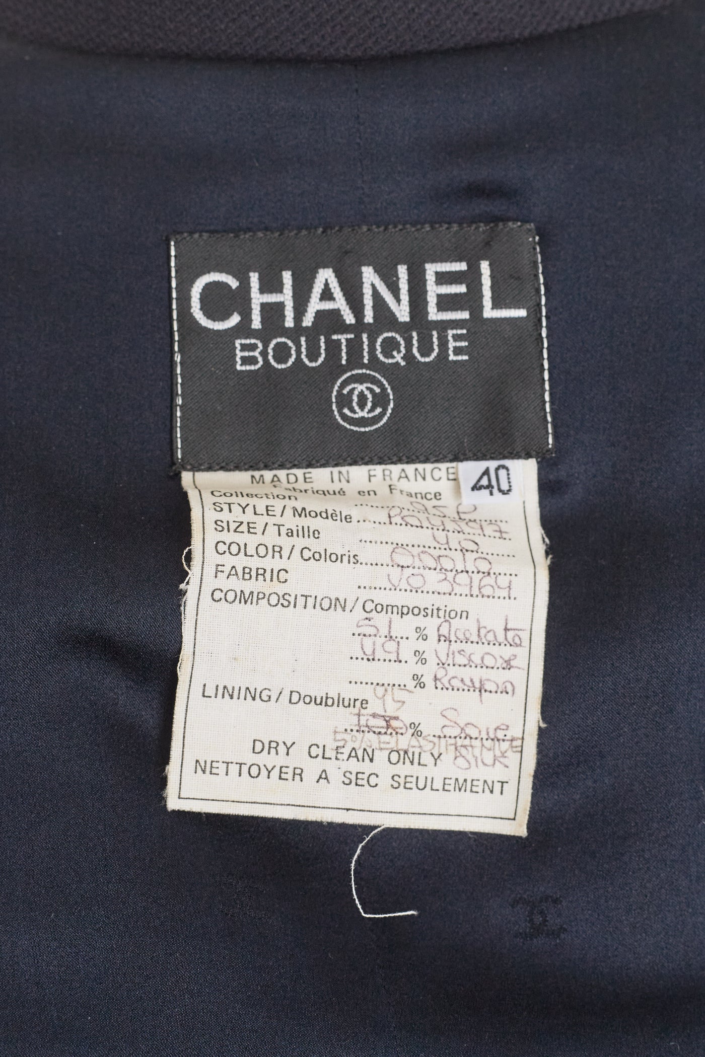 Chanel Vintage 1995P Black Cropped Button Up Shirt and Skirt Set