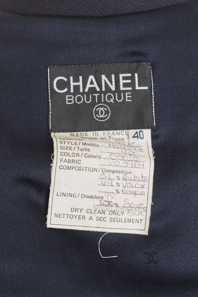 Chanel Vintage 1995P Black Cropped Button Up Shirt and Skirt Set