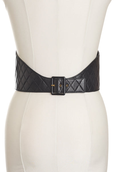 Chanel Rare Vintage 1994 FW Runway XL Leather Corset Belt 75