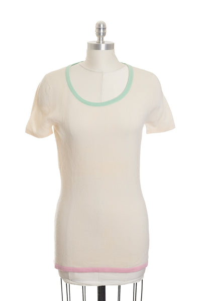 Chanel Vintage Cream Cashmere Knit Top