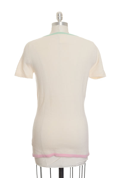 Chanel Vintage Cream Cashmere Knit Top