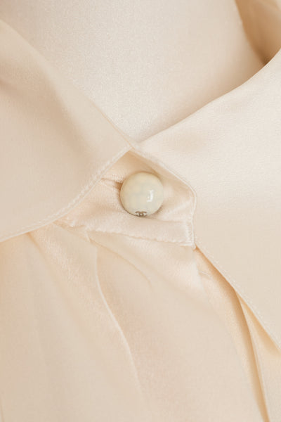 Chanel Cream Silk Blouse