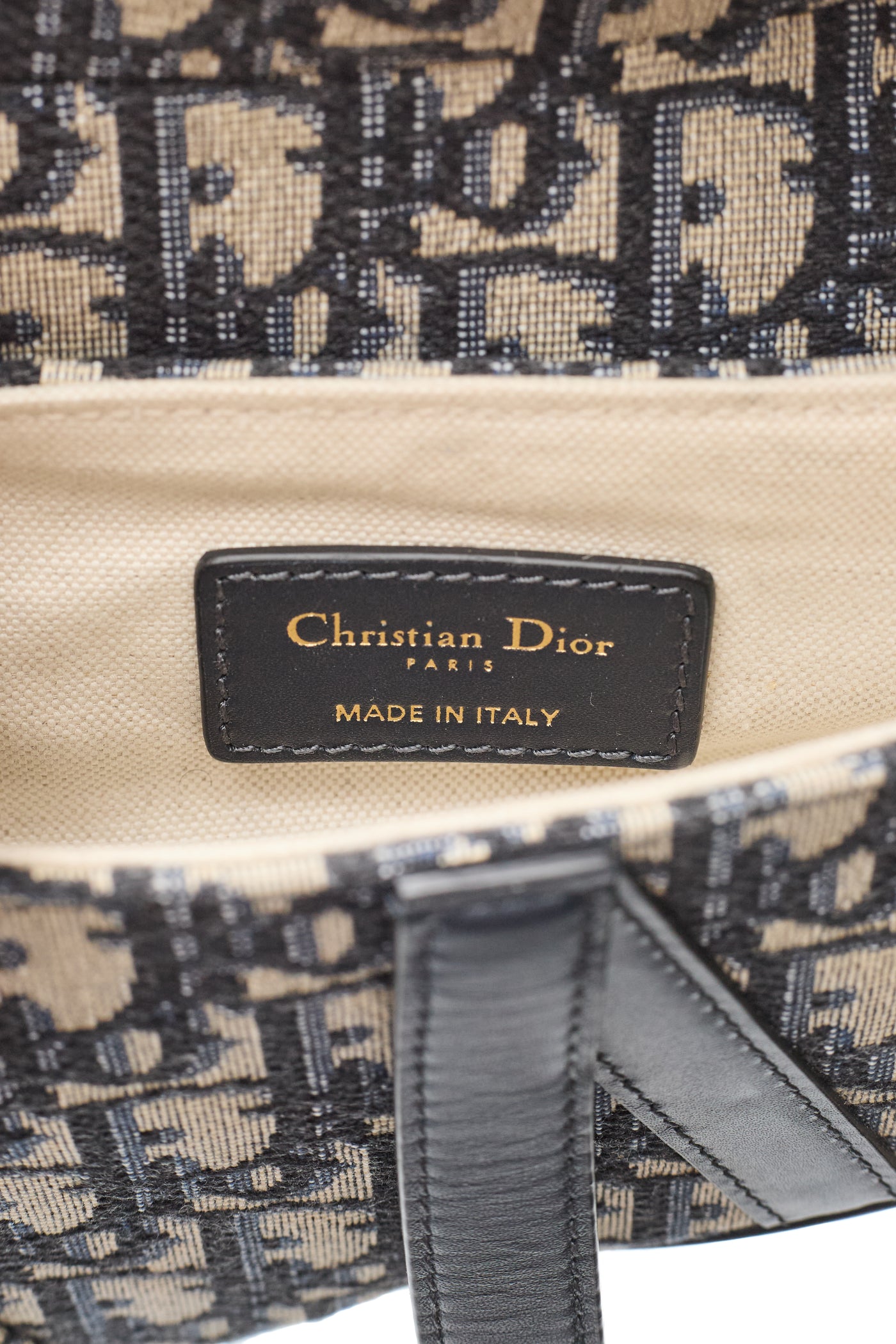 Christian Dior Mini Navy Monogram Oblique Saddle Bag with Strap