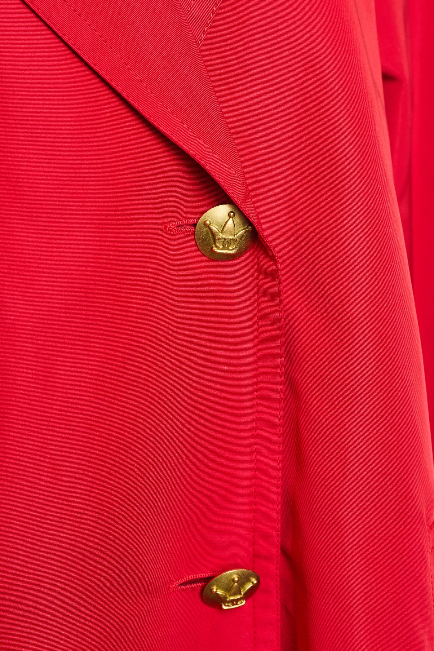 Chanel Vintage 1995 SS Runway Red Silk Trench Coat