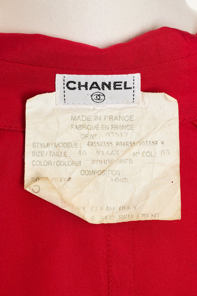 Chanel Vintage 1995 SS Runway Red Silk Trench Coat