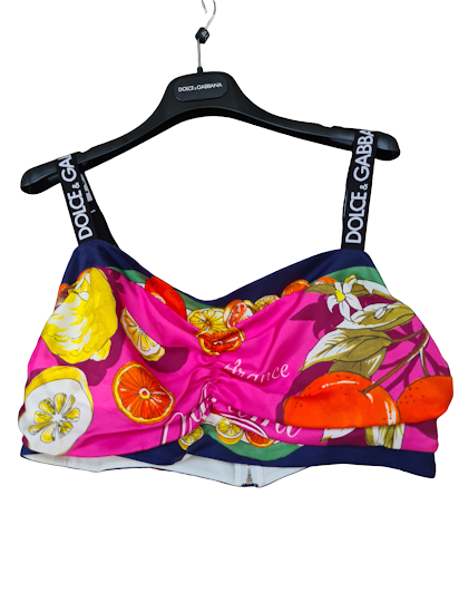 3097a Crop Top Multicolor Lemon Orange  Size: 46