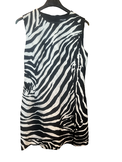4078b Dress  Blacj White Zebra Size: 46