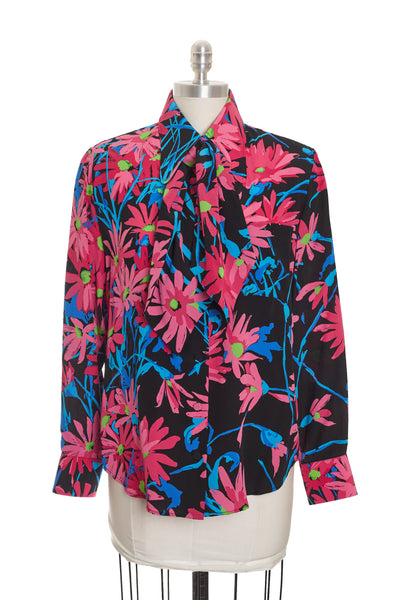 Gucci Ken Scott Collaboration Floral Silk Shirt with Belt/Tie