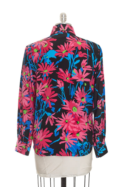 Gucci Ken Scott Collaboration Floral Silk Shirt with Belt/Tie