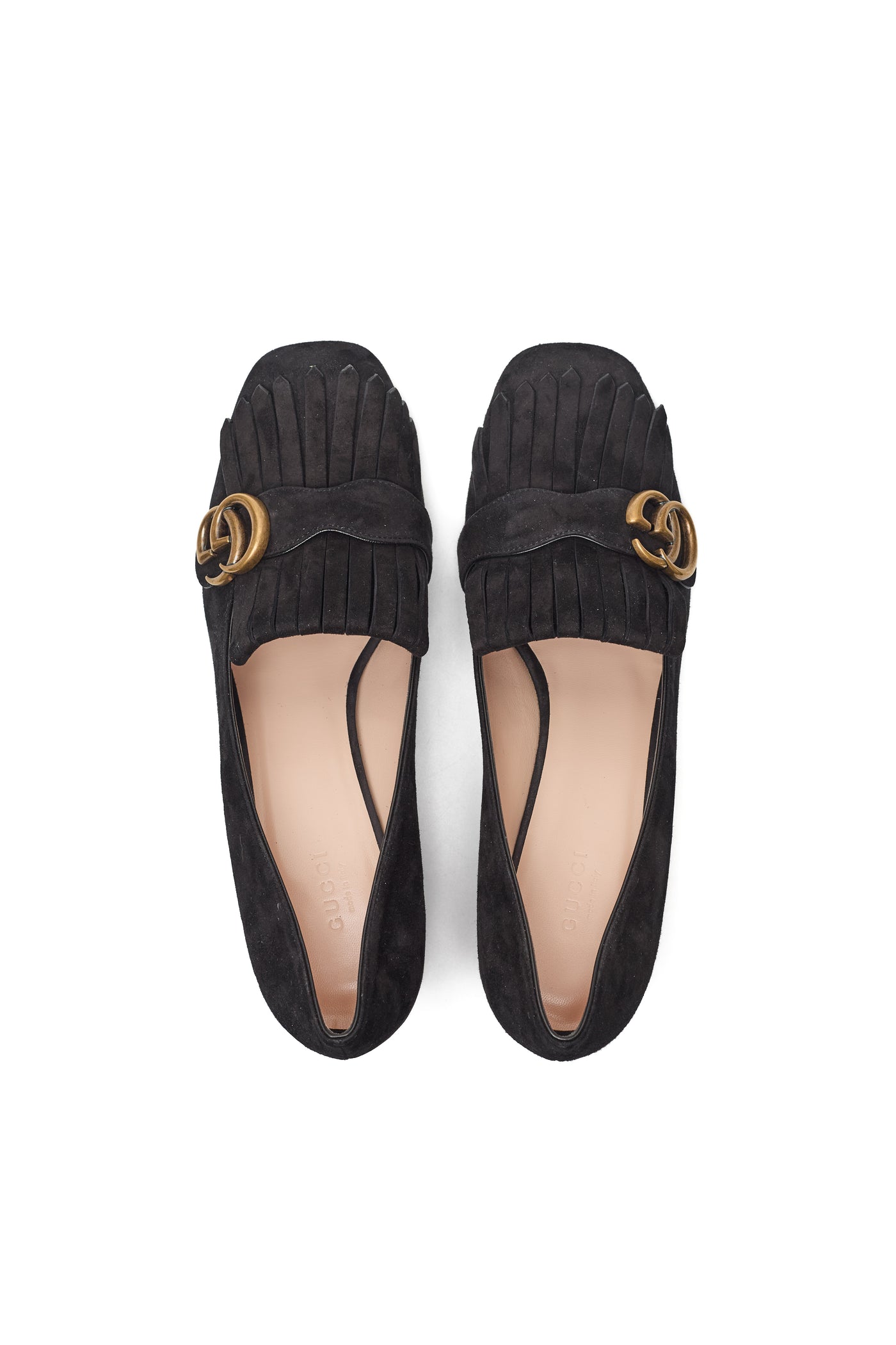 Gucci Black Suede Marmont Loafers Size 41.5