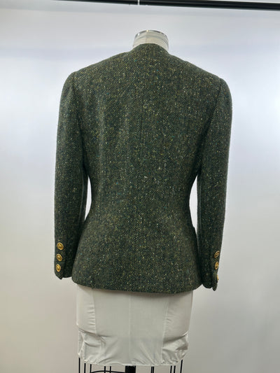 Celine Vintage Green Tweed Jacket