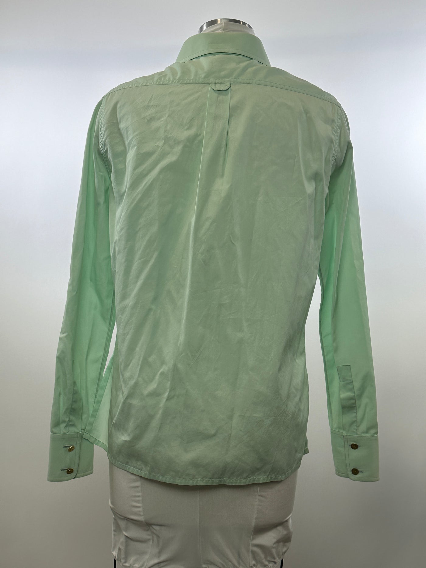 Chanel Vintage Mint Green Cotton CC Button Up