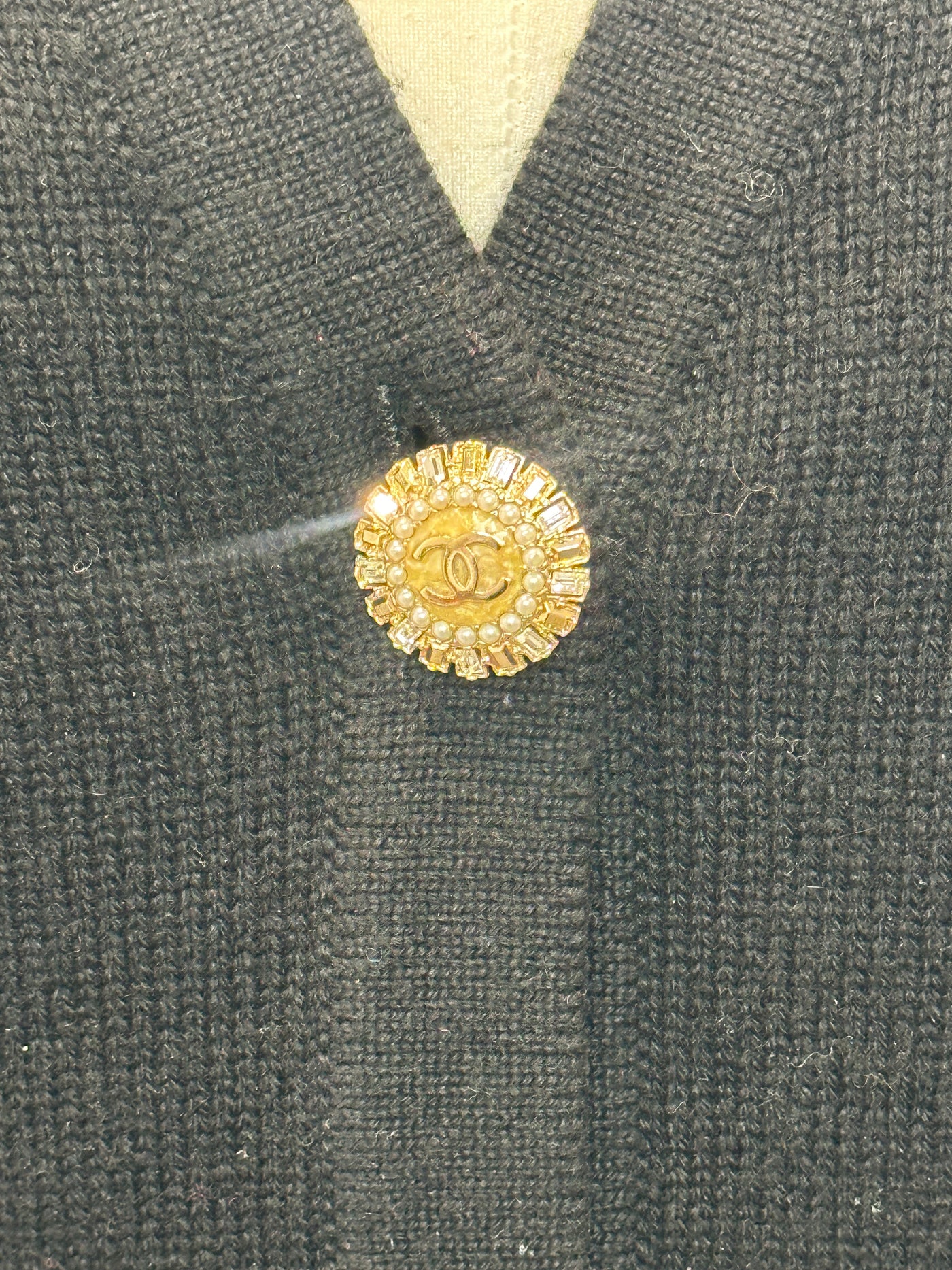 Chanel Black Cashmere Cardigan