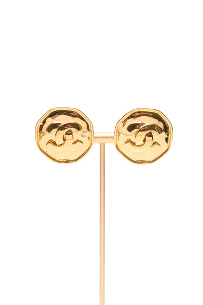 Chanel Vintage Octagon CC Clip Earrings