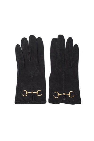 Gucci Horsebit Black Suede Gloves
