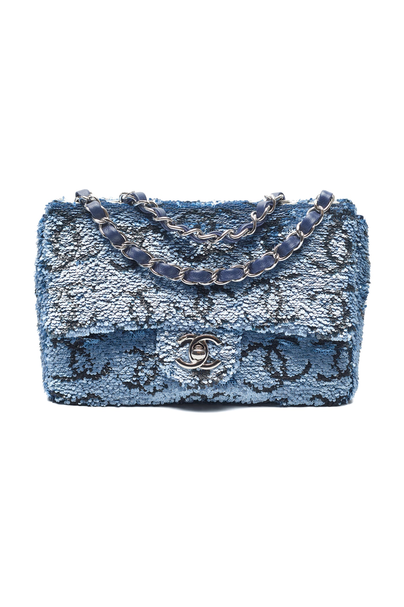 Chanel Blue Sequin CC Flap Bag