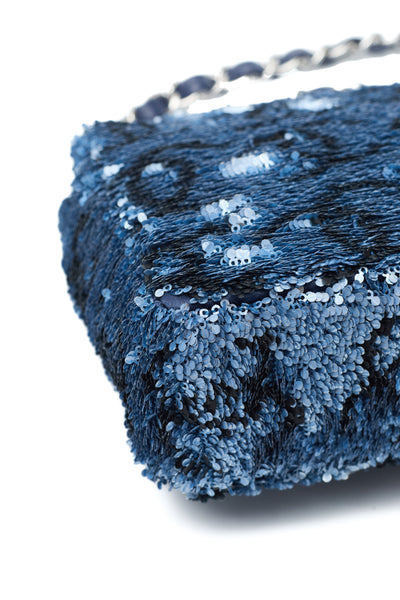 Chanel Blue Sequin CC Flap Bag