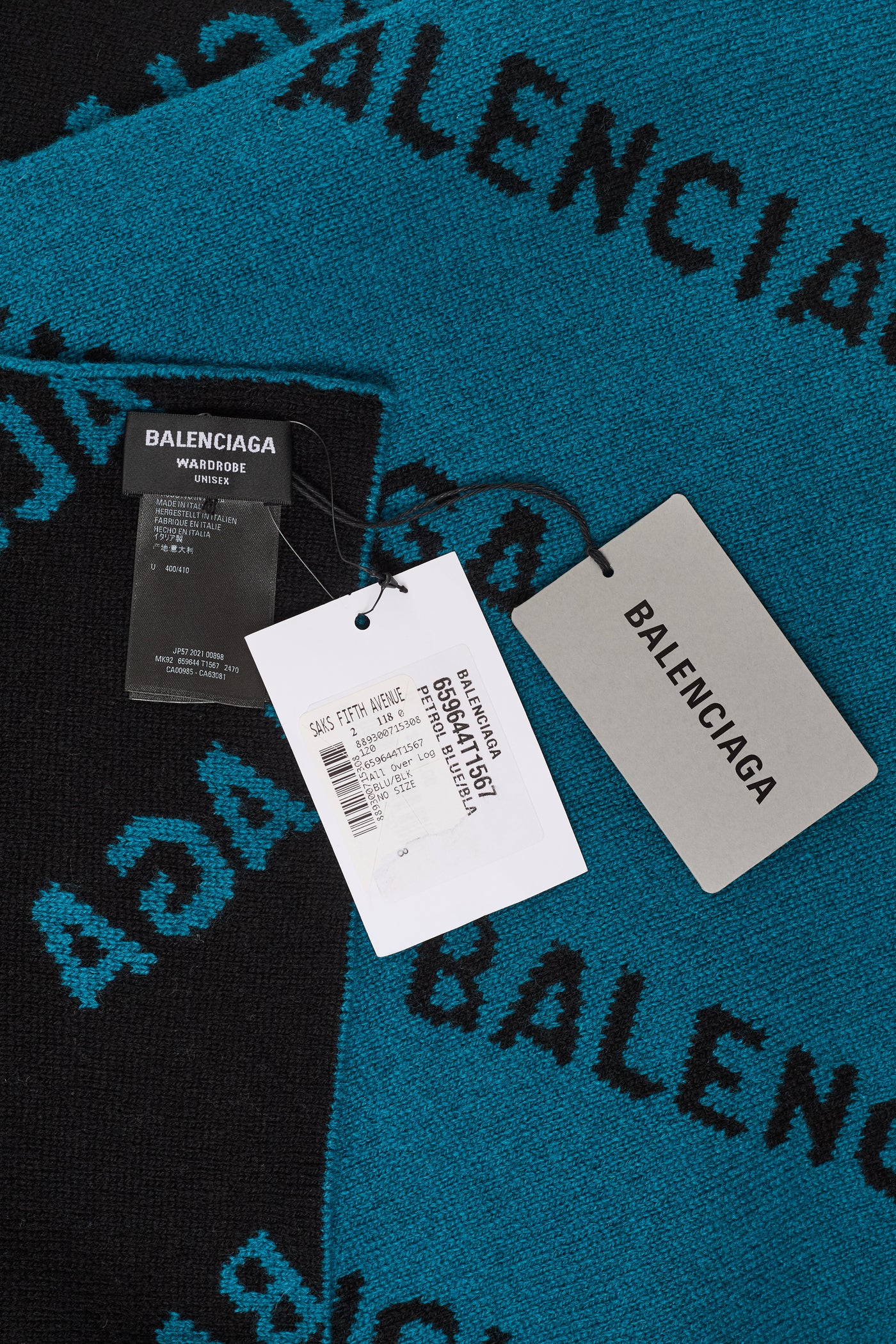 Balenciaga All Over Logo Scarf